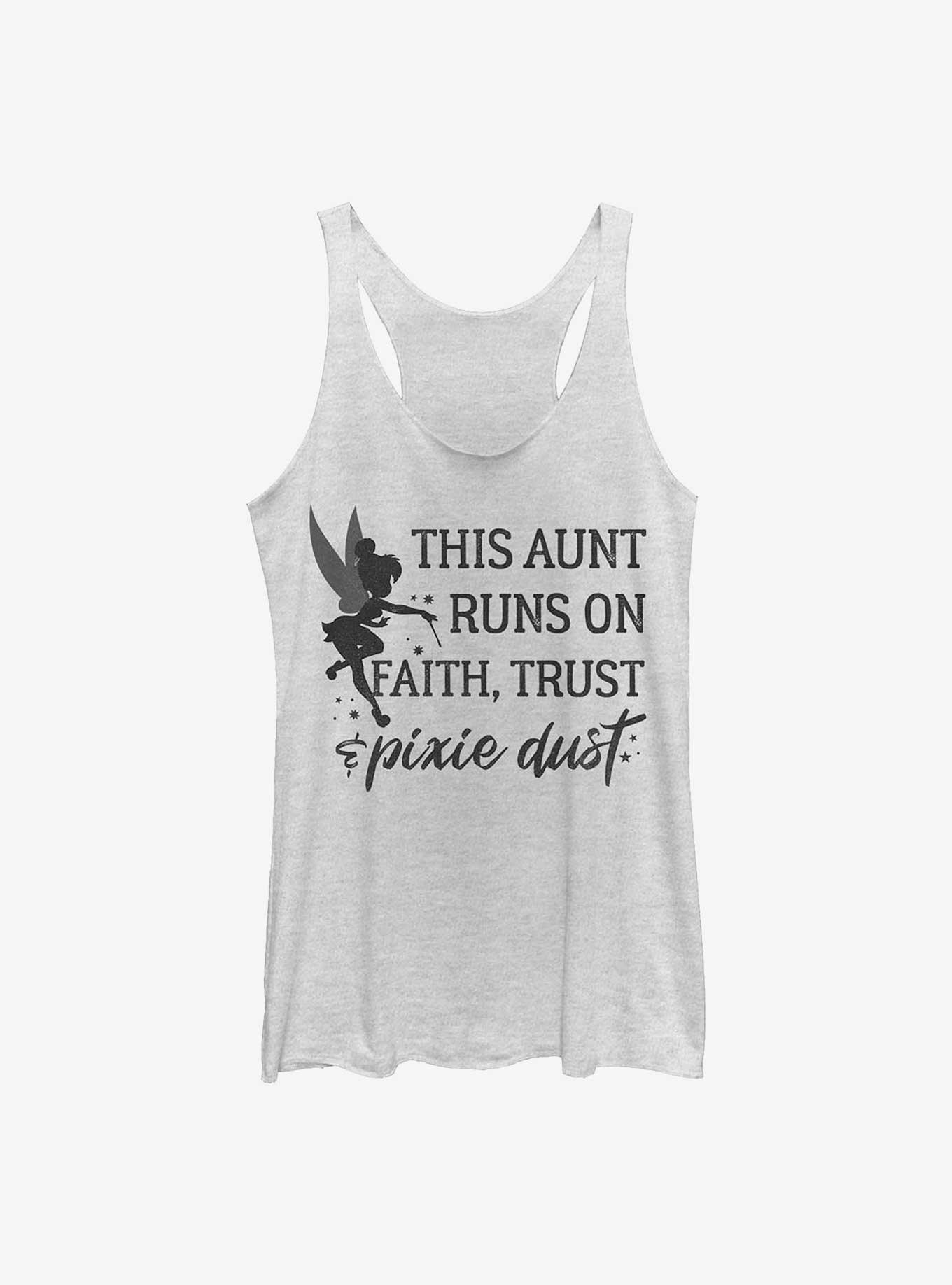 Disney Tinker Bell This Aunt Runs On Faith Trust and Pixie Dust Girls Tank, WHITE HTR, hi-res