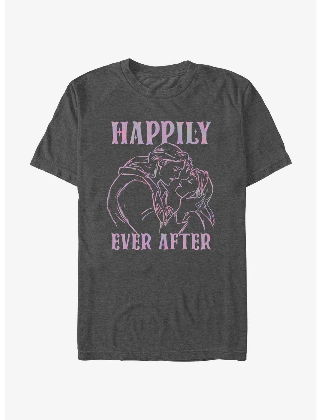 Disney Beauty and the Beast Happily Ever After Belle and Adam T-Shirt, CHAR HTR, hi-res