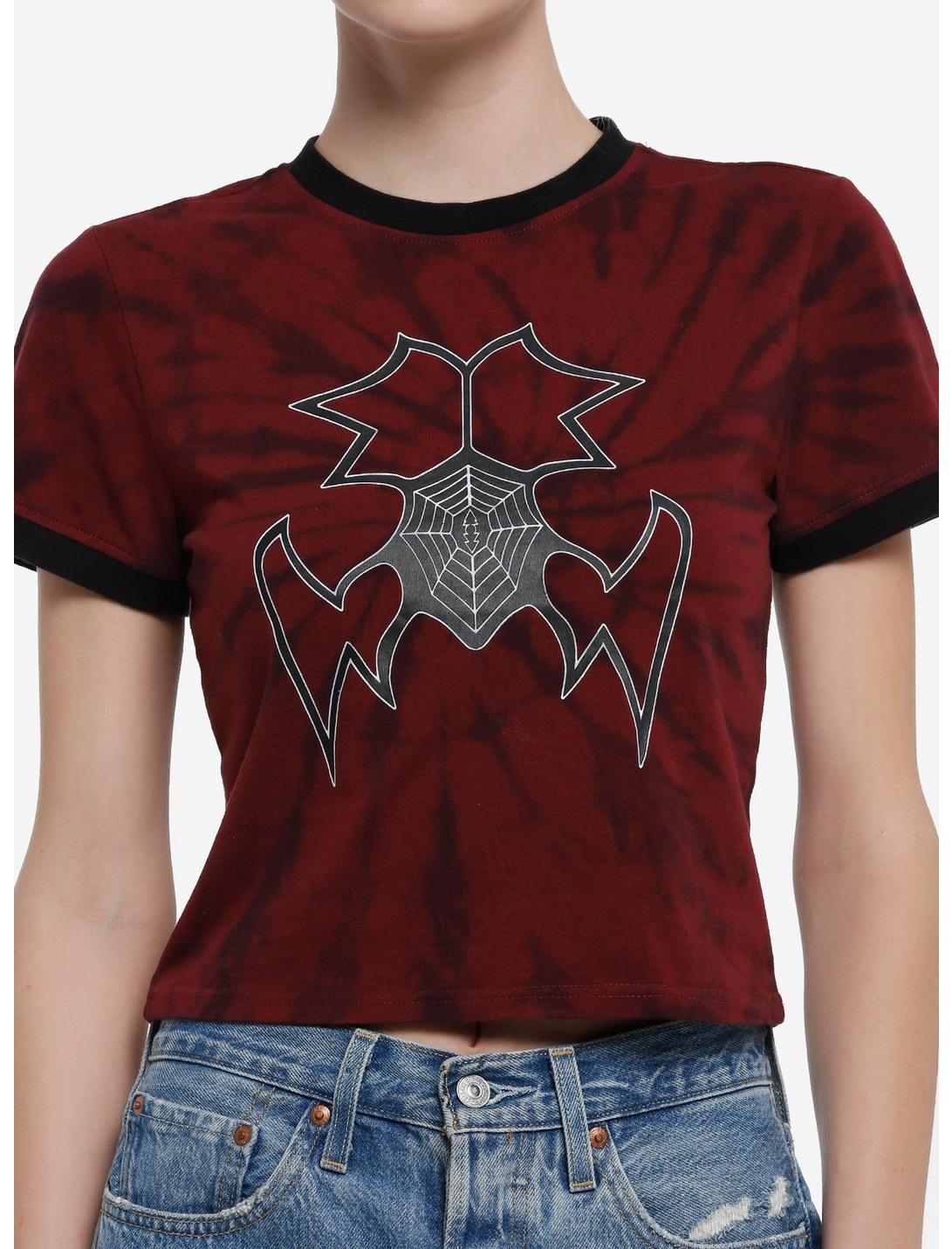 Her Universe Marvel Madame Web Spiderweb Tie-Dye Baby T-Shirt, RED  BLACK, hi-res