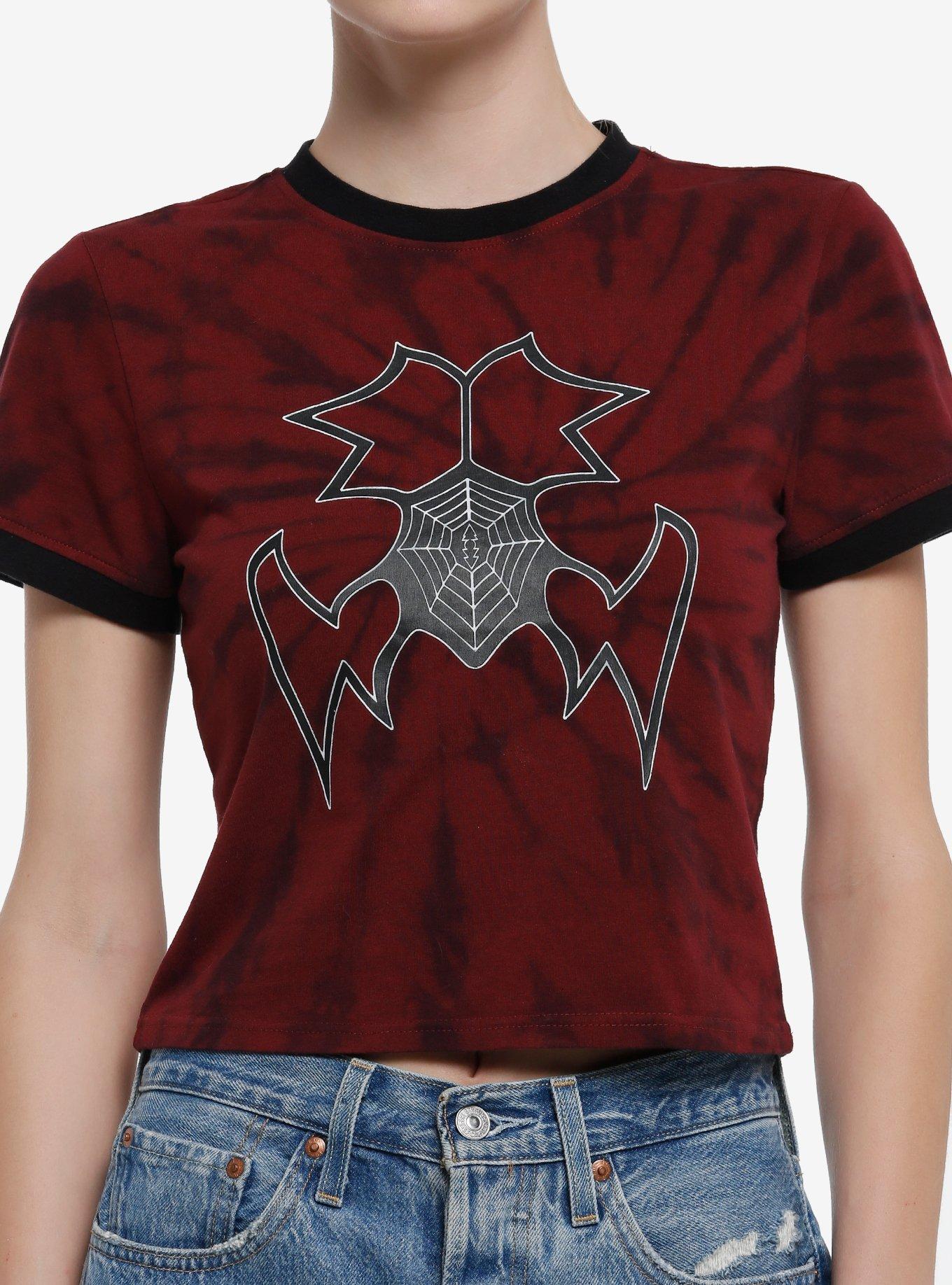 Her Universe Marvel Madame Web Spiderweb Tie-Dye Baby T-Shirt, RED  BLACK, hi-res