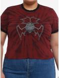 Her Universe Marvel Madame Web Spiderweb Tie-Dye Baby T-Shirt Plus Size, RED  BLACK, hi-res
