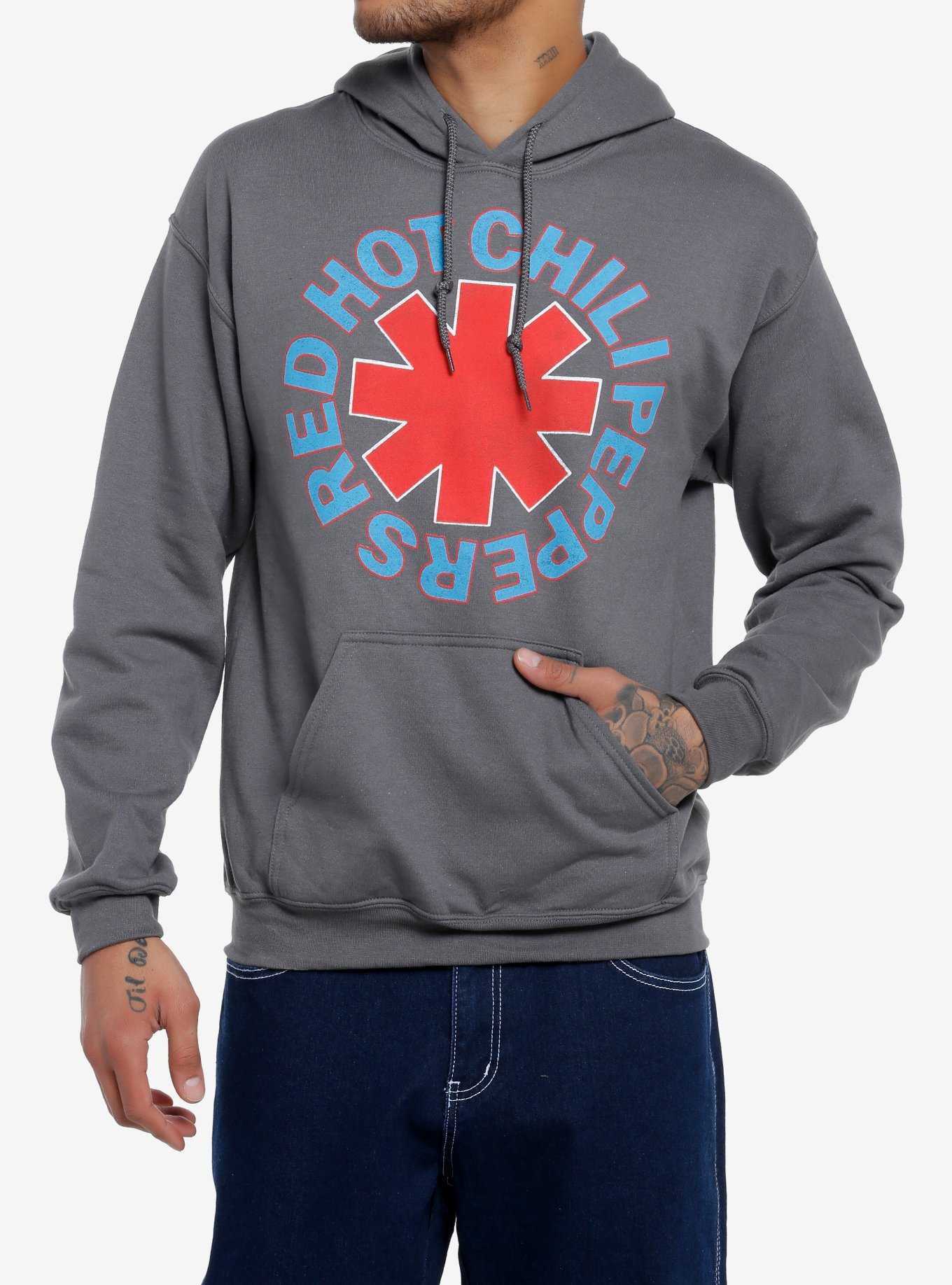 Red Hot Chili Peppers Logo Grey Hoodie, , hi-res
