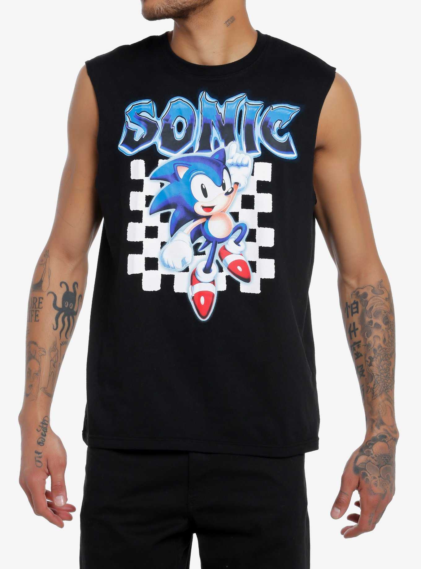 Sonic The Hedgehog Checkered Muscle Tank Top, , hi-res