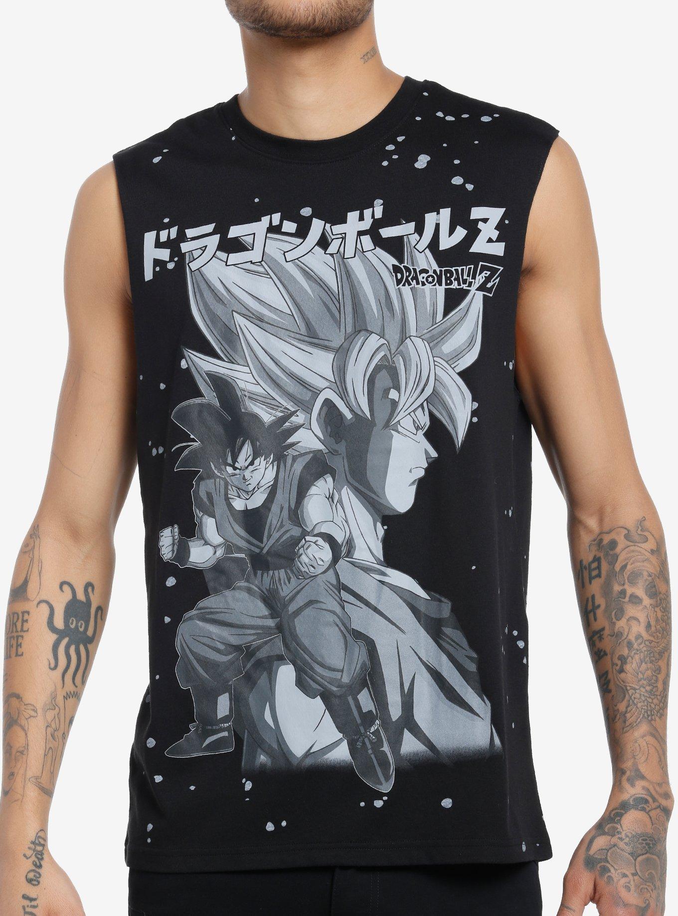 Dragon Ball Z Goku Splatter Muscle Tank Top, BLACK, hi-res