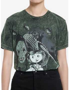 Coraline The Beldam Green Wash Boyfriend Fit Girls T-Shirt, , hi-res