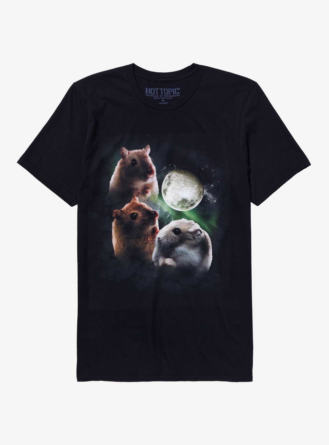 Hamster & Moon Collage Boyfriend Fit Girls T-Shirt By Random Galaxy, , hi-res