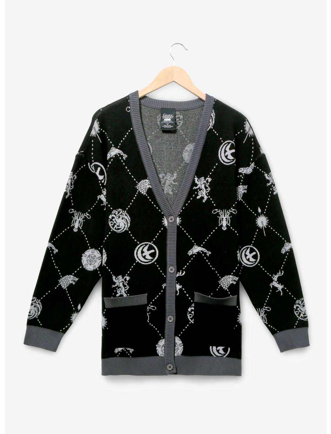 Game Of Thrones House Icons Cardigan Our Universe Exclusive, BLACK  GREY, hi-res
