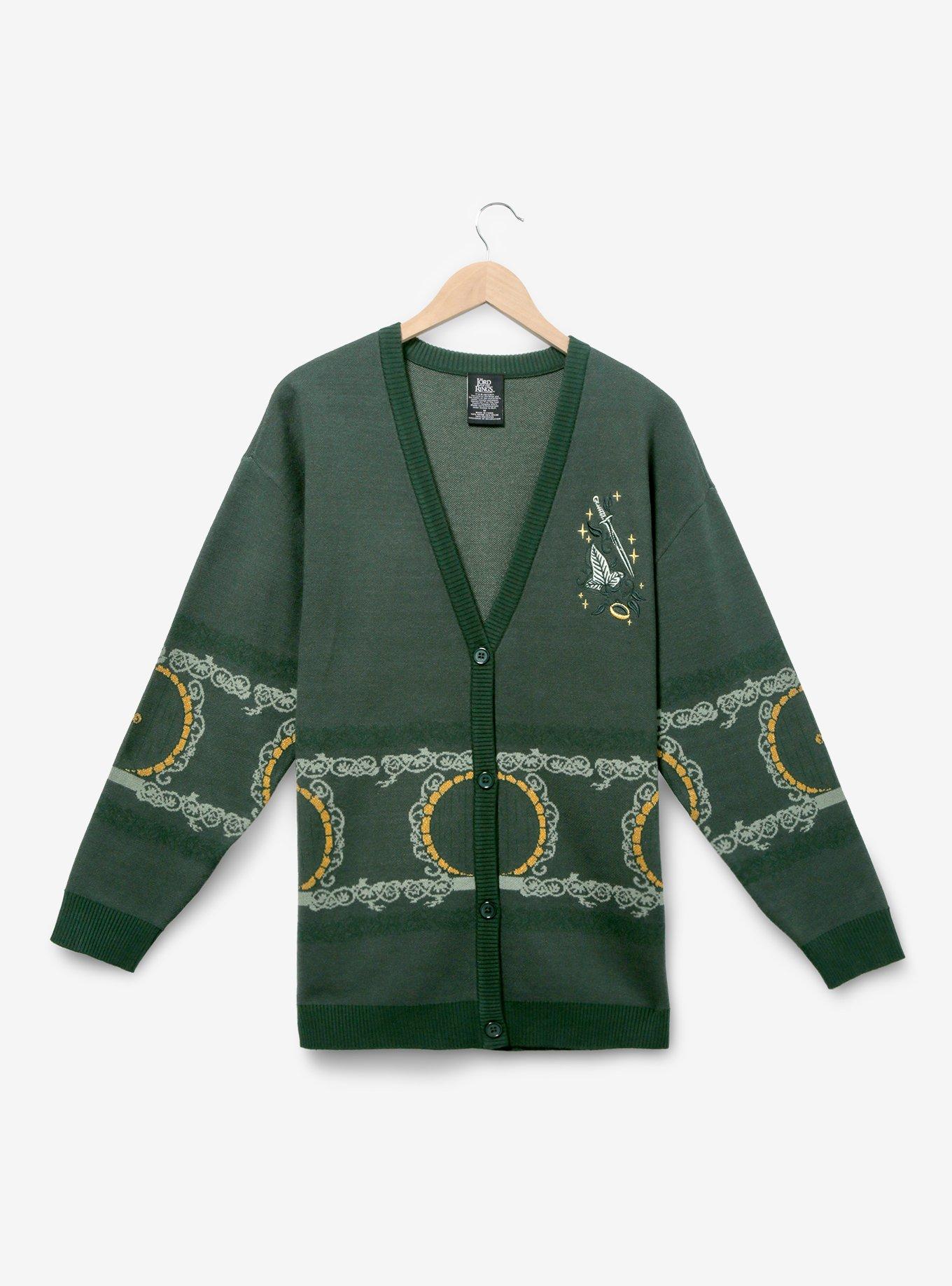 The Lord Of The Rings Icons Cardigan Our Universe Exclusive, GREEN, hi-res