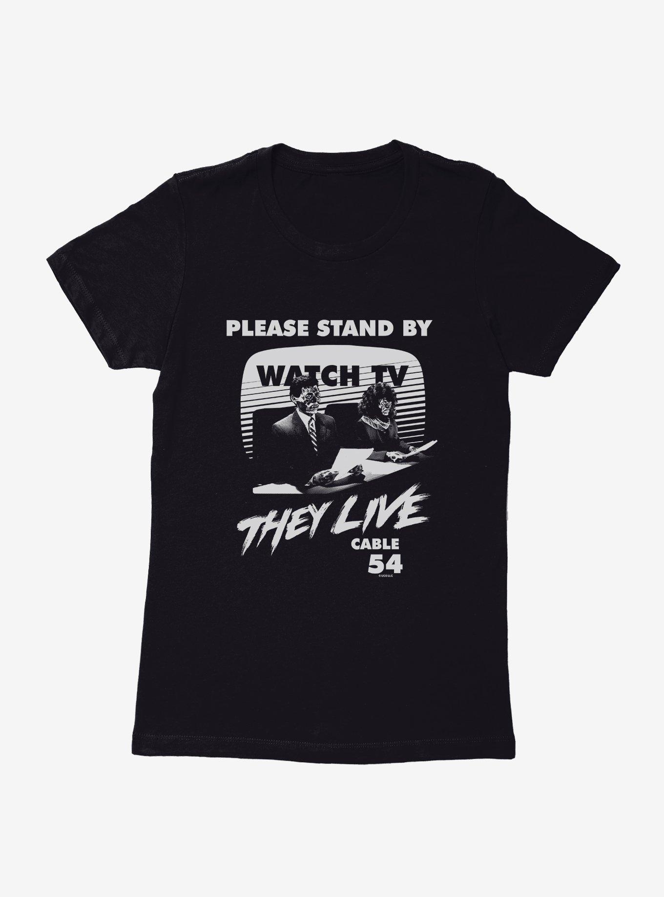 They Live Watch TV Womens T-Shirt, BLACK, hi-res