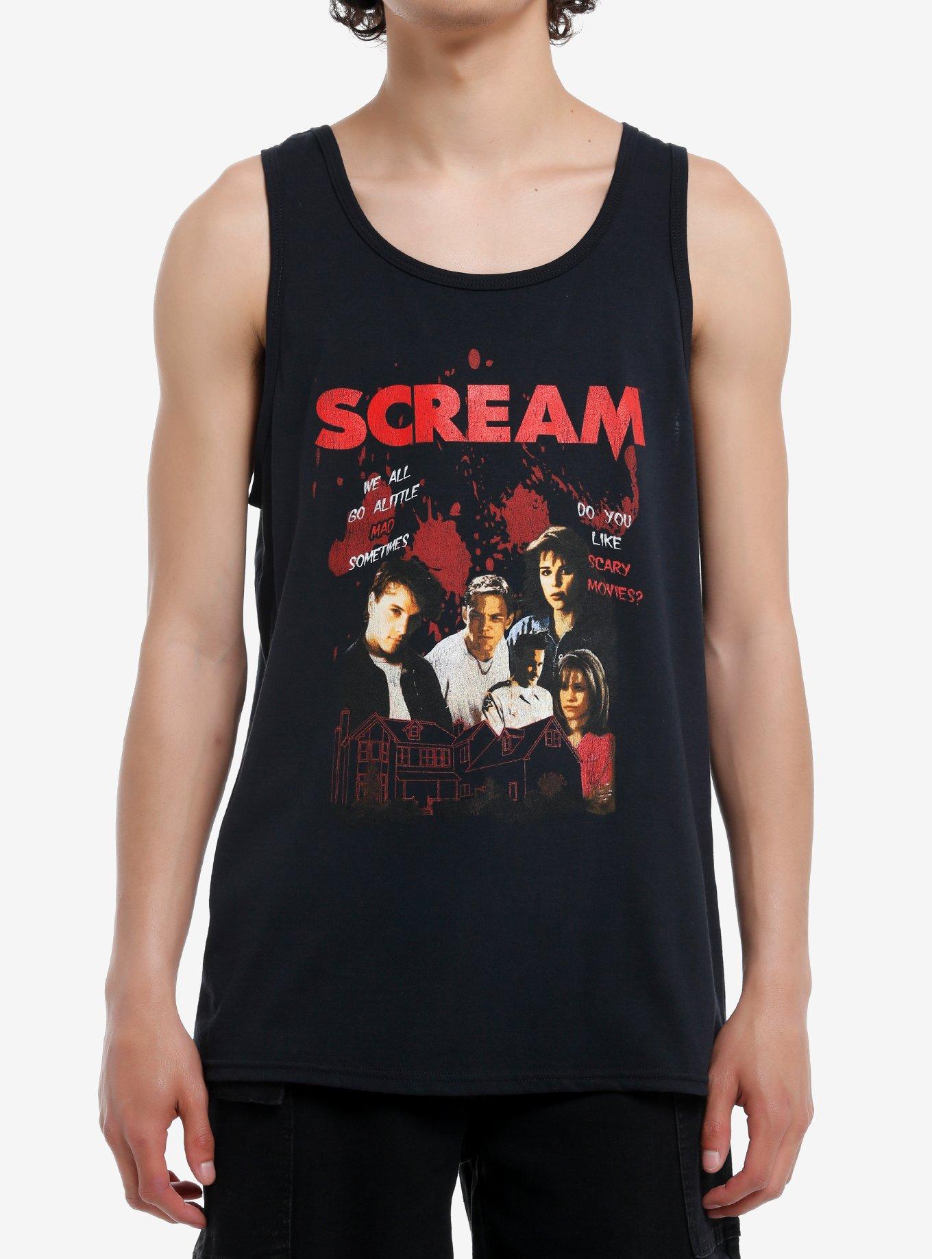 Scream Blood Splatter Tank Top, BLACK, hi-res