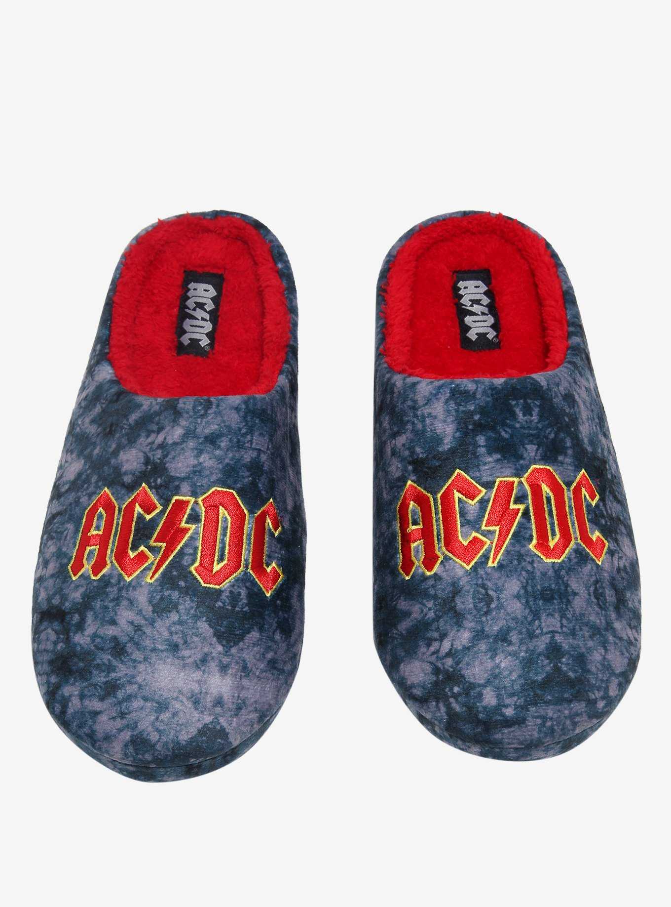 AC/DC Tie-Dye Plush Slippers, , hi-res