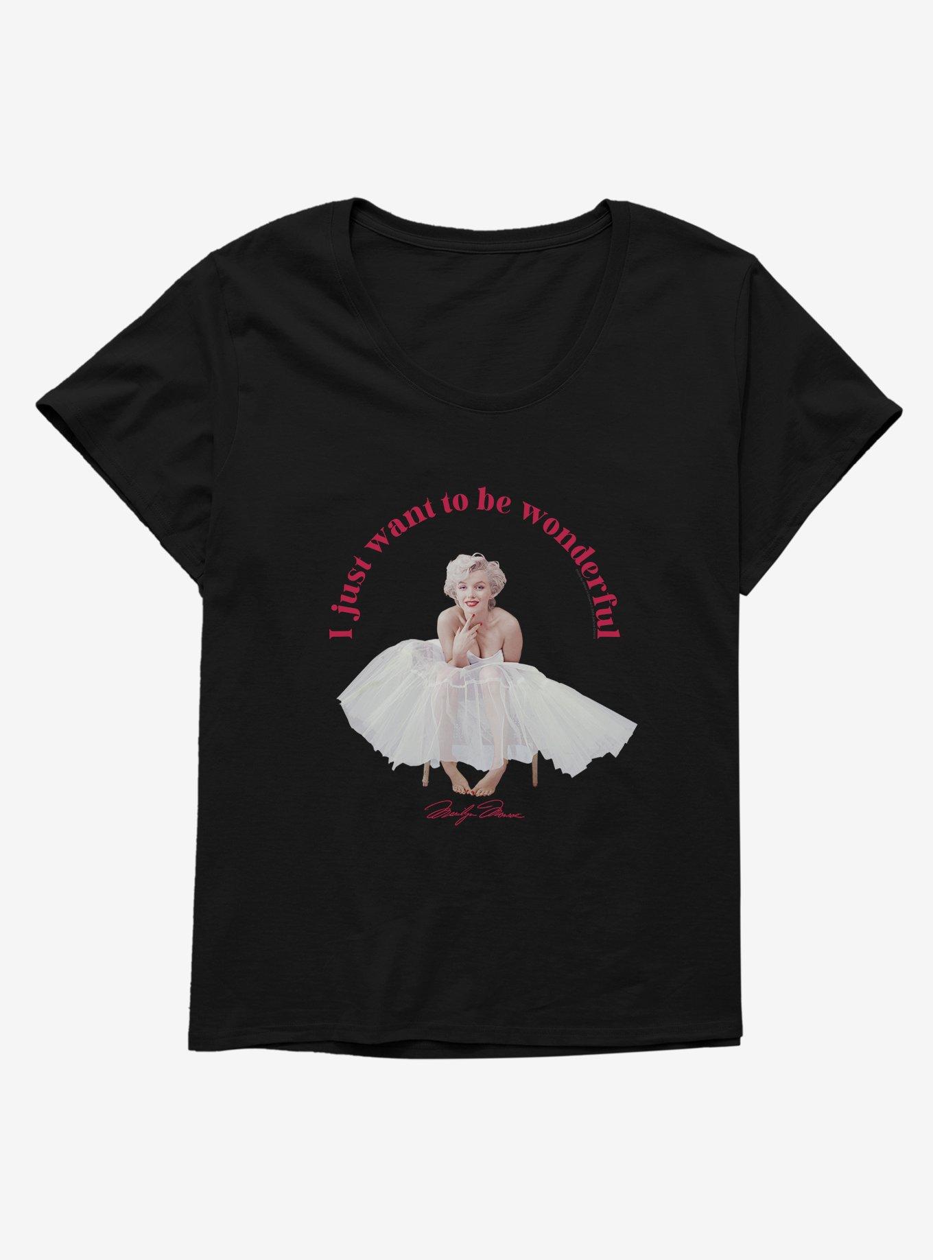 Marilyn Monroe I Just Want To Be Wonderful Girls T-Shirt Plus Size, , hi-res