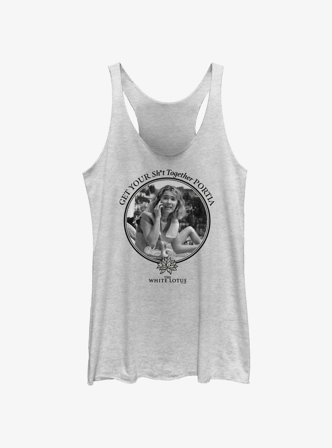 White Lotus Get It Together Portia Girls Tank, WHITE HTR, hi-res