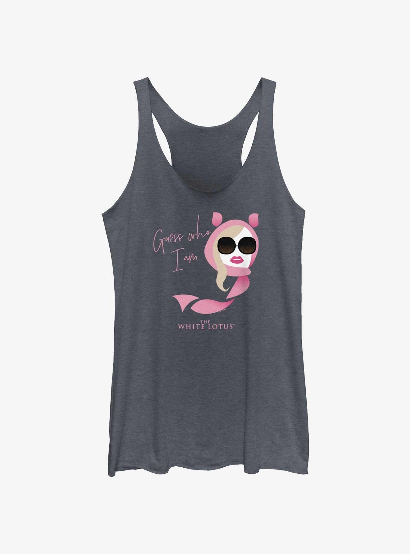 White Lotus Guess Who I Am Girls Tank, NAVY HTR, hi-res