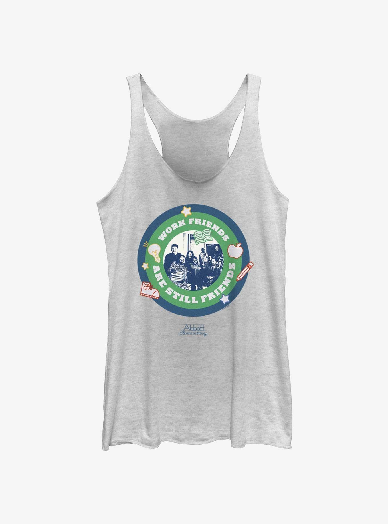 Abbott Elementary Work Friends Are Still Friends Girls Tank, WHITE HTR, hi-res