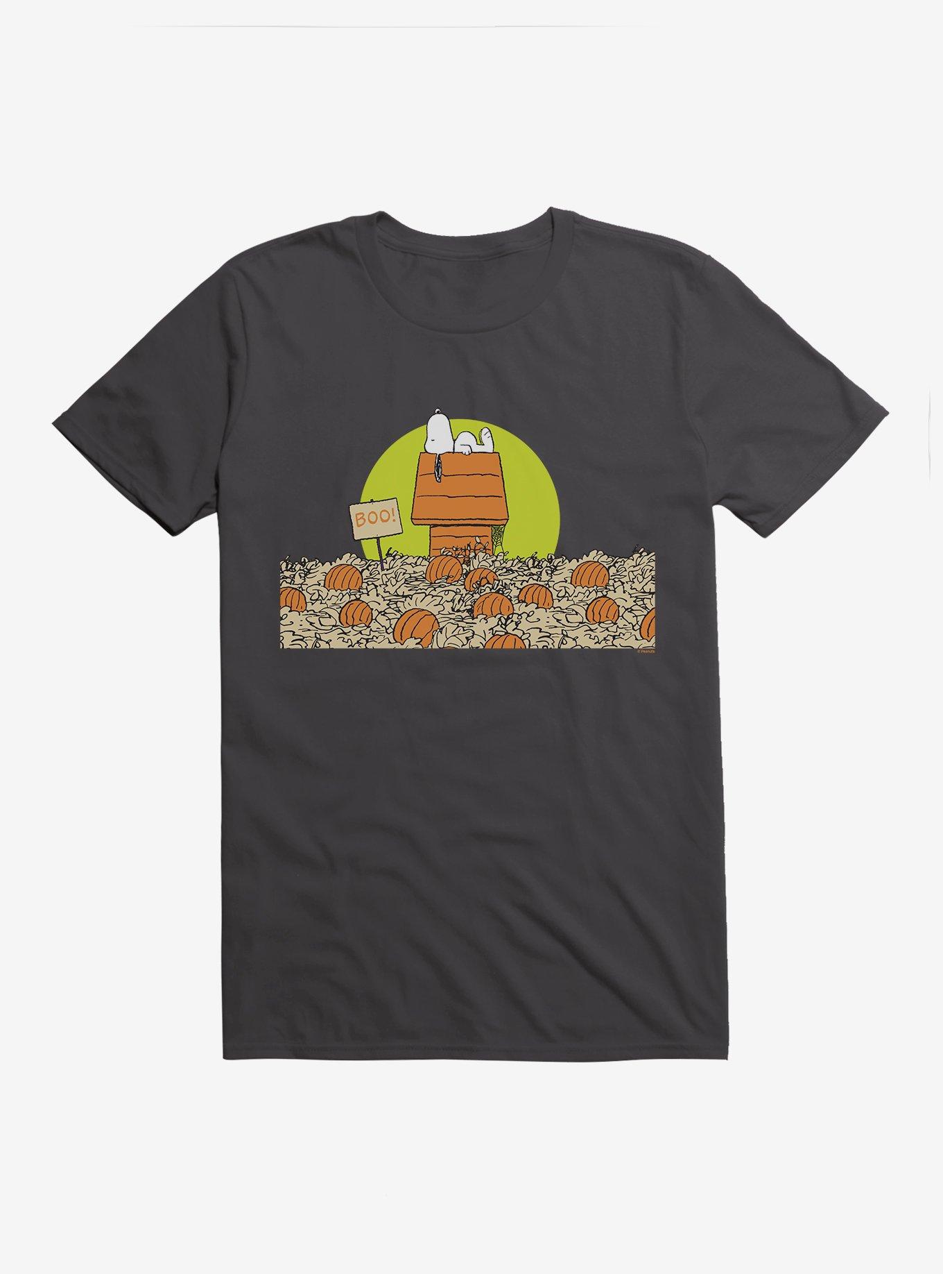 Peanuts Pumpkin Patch Snoopy House T-Shirt, HEAVY METAL, hi-res