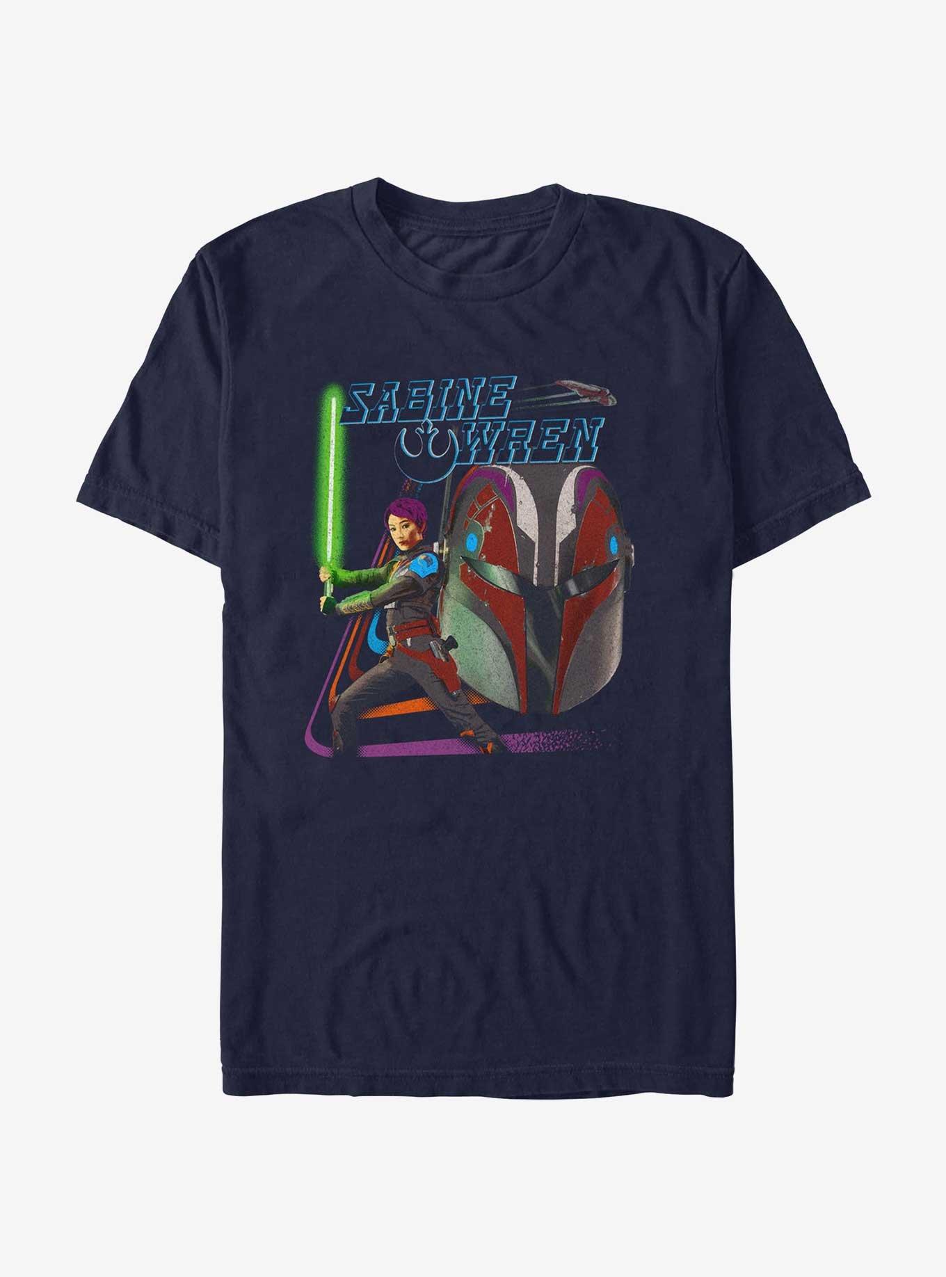 Star Wars Ahsoka Sabine Wren T-Shirt Hot Topic Web Exclusive, NAVY, hi-res