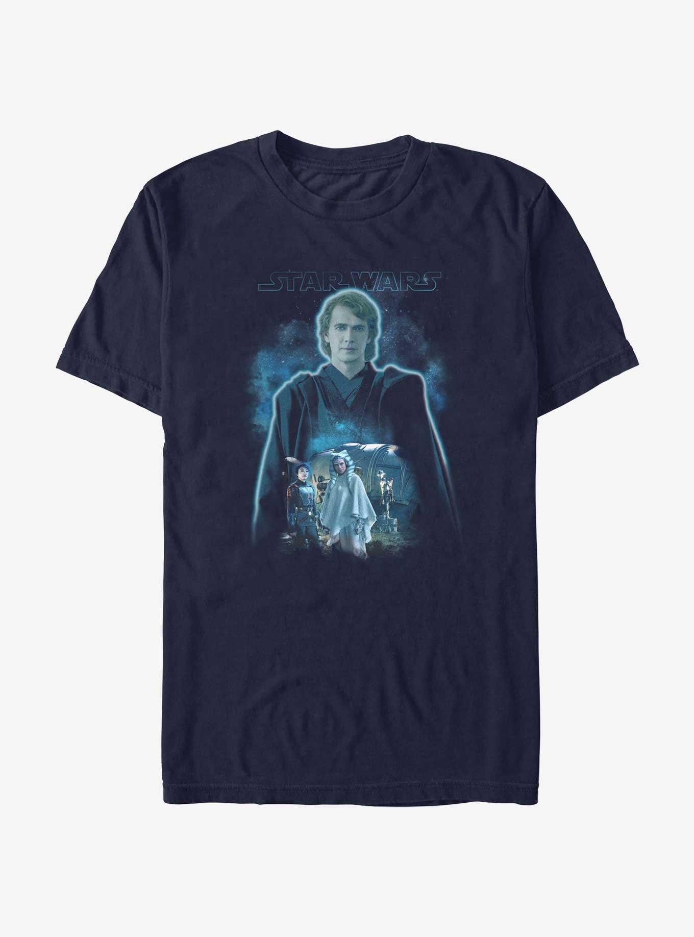 Star Wars Ahsoka Anakin Force Ghost T-Shirt Hot Topic Web Exclusive, NAVY, hi-res