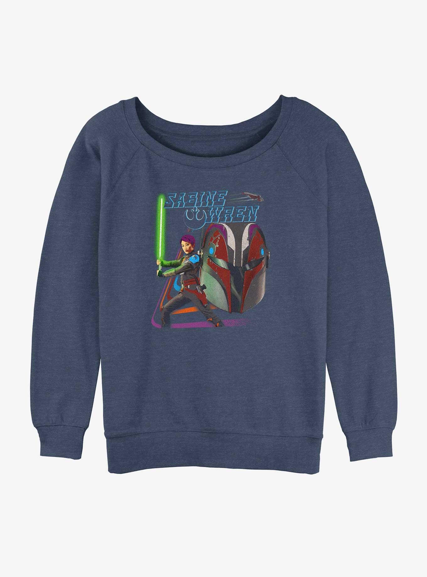 Star Wars Ahsoka Sabine Wren Girls Slouchy Sweatshirt Hot Topic Web Exclusive, BLUEHTR, hi-res
