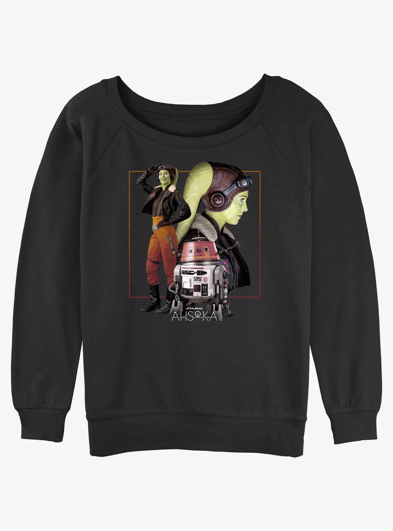 Star Wars Ahsoka Hera Syndulla And Chopper Girls Slouchy Sweatshirt, , hi-res