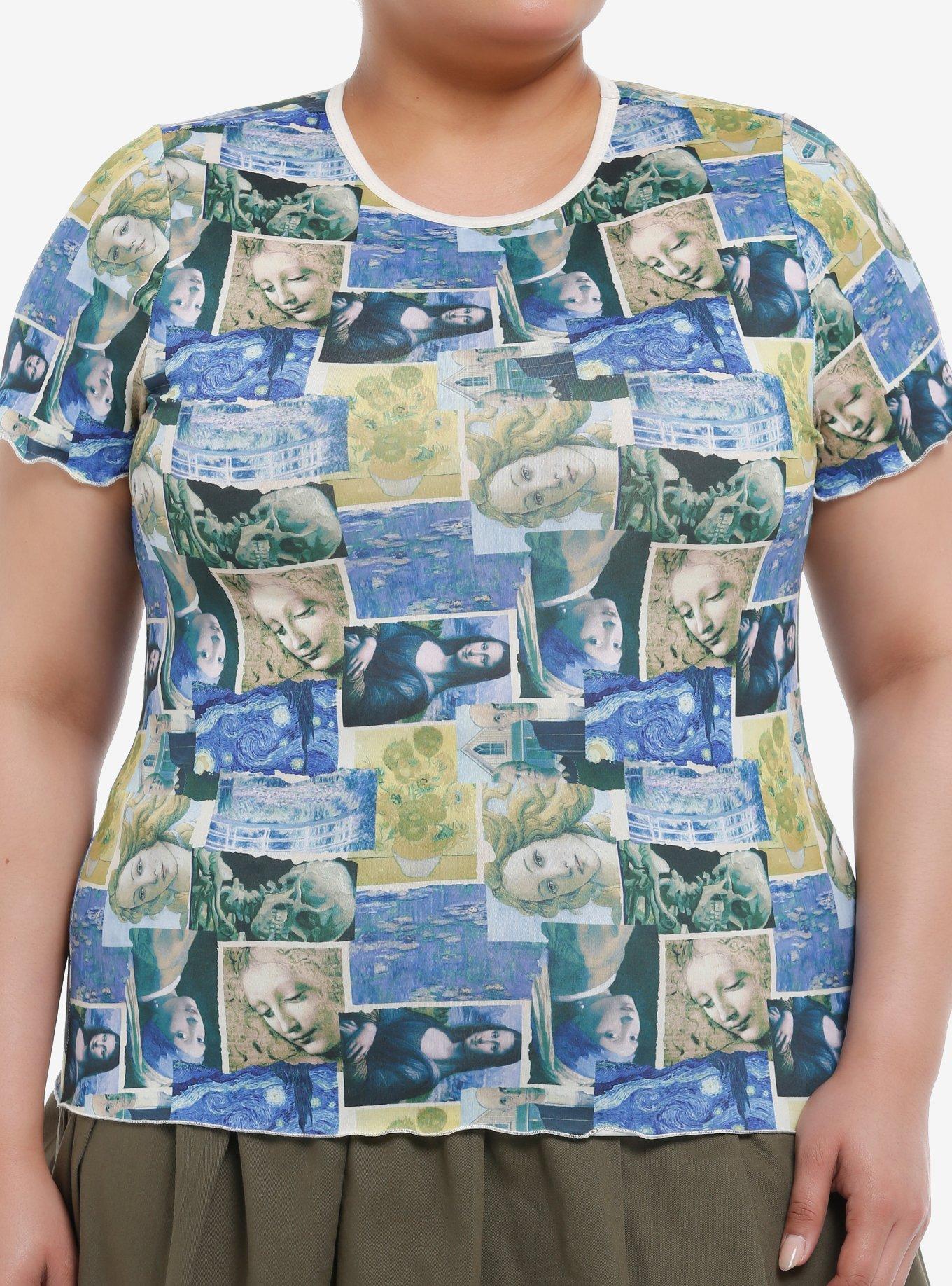 Social Collision Renaissance Art Collage Girls Top Plus Size, , hi-res
