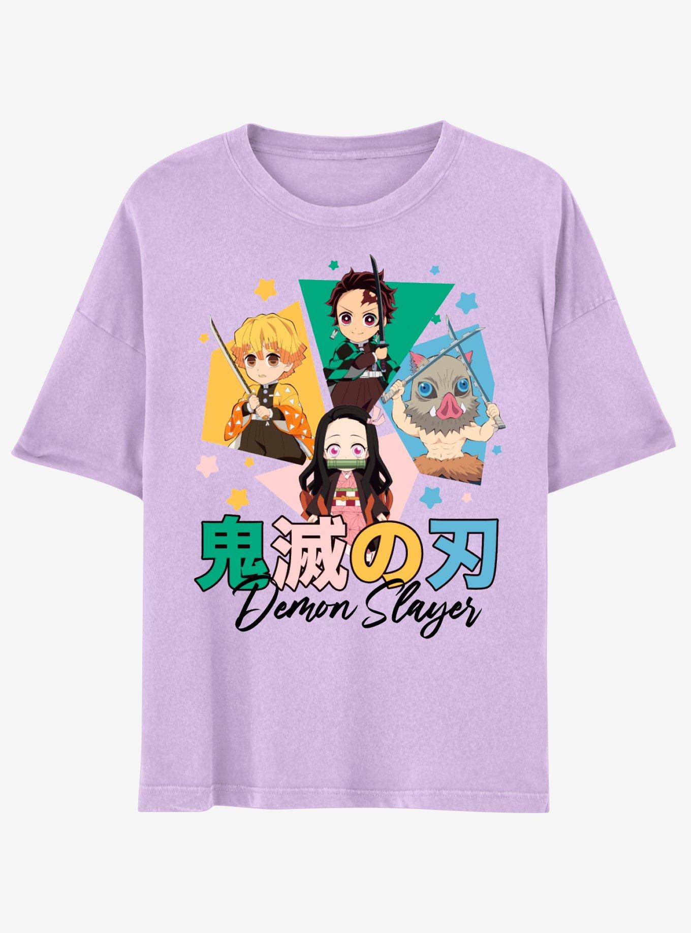 Demon Slayer: Kimetsu No Yaiba Chibi Group Boyfriend Fit Girls T-Shirt | Hot  Topic