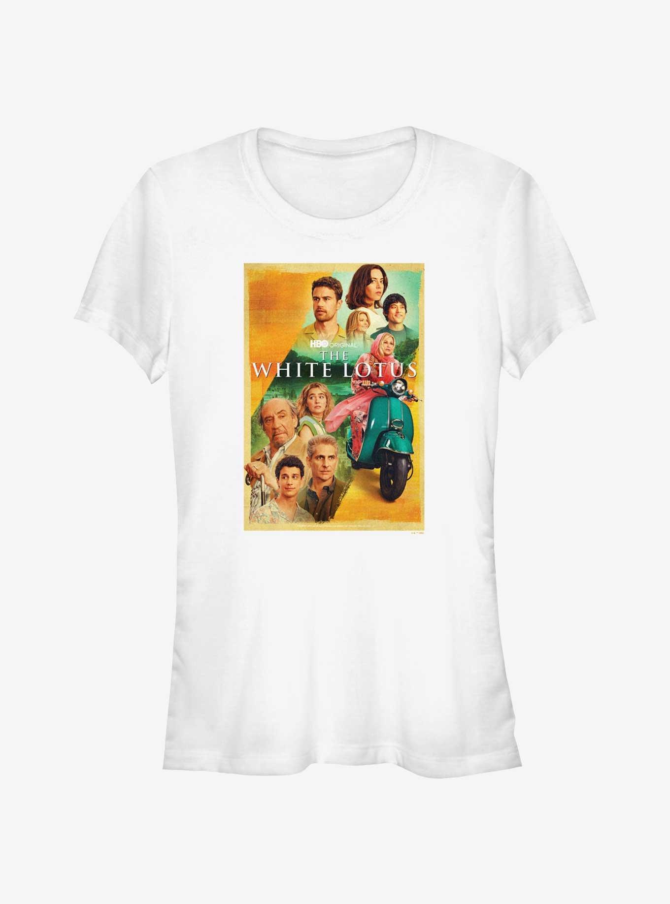White Lotus Group Poster Girls T-Shirt, WHITE, hi-res
