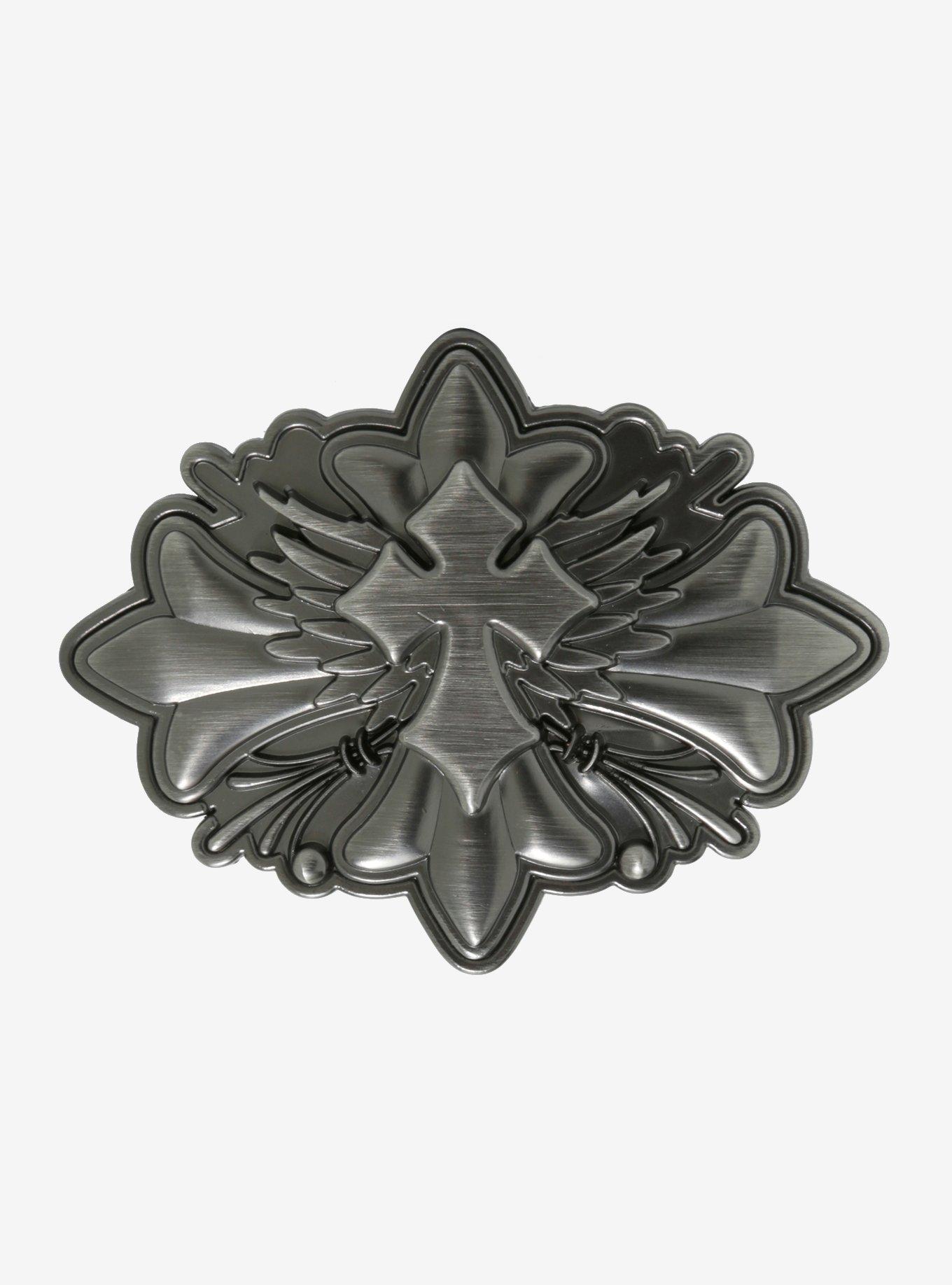 Winged Cross Single Belt Buckle 