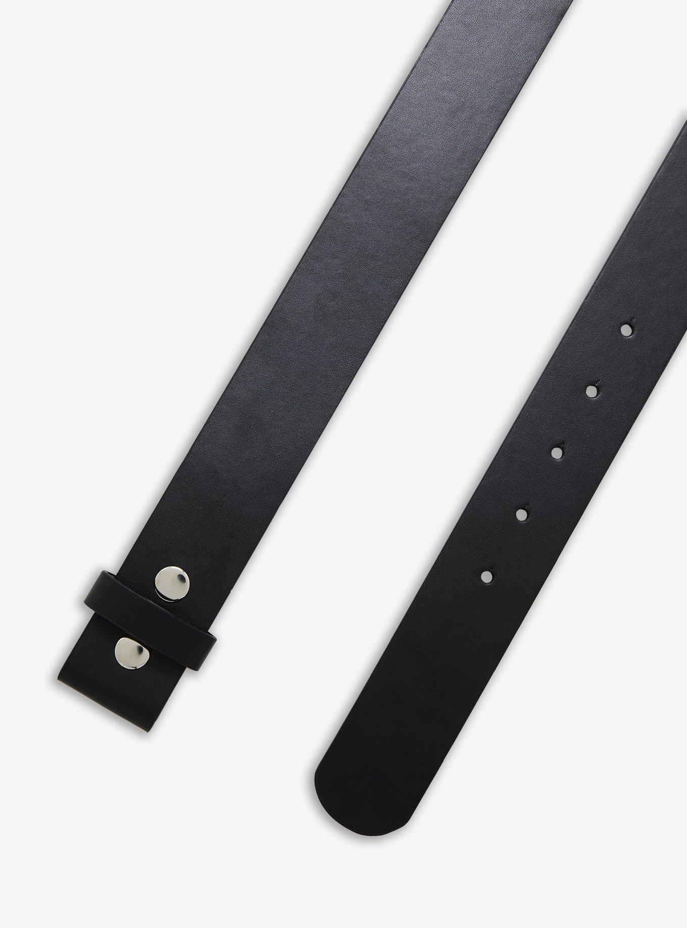 Black Faux Leather Belt Without Buckle, MULTI, hi-res