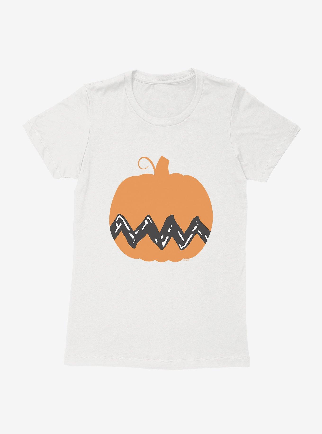 Peanuts Charlie Brown Pumpkin Womens T-Shirt, WHITE, hi-res