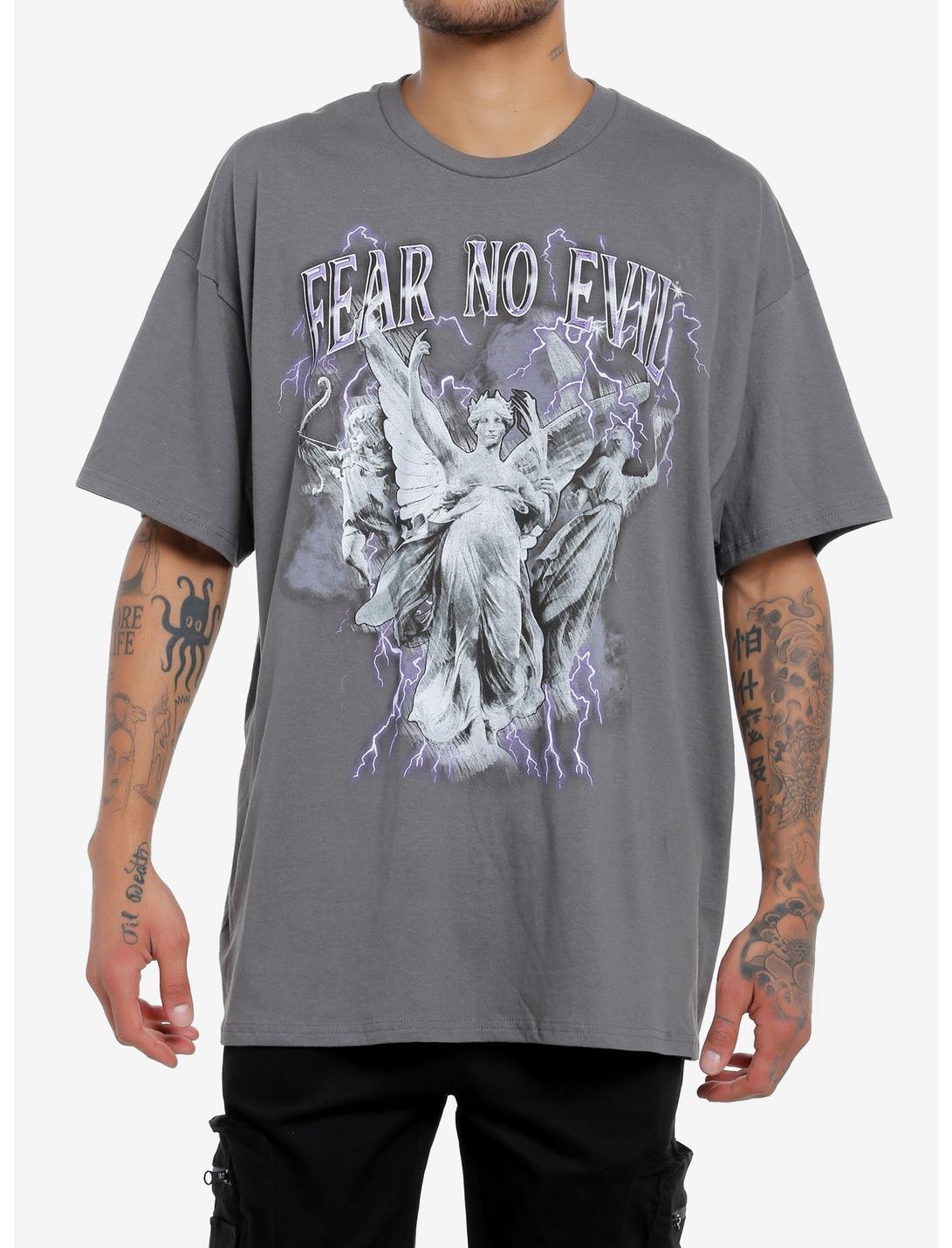 Social Collision® Fear No Evil Oversized T-Shirt, PURPLE, hi-res