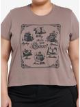Thorn & Fable Book Genres Girls Crop T-Shirt Plus Size, BLACK, hi-res
