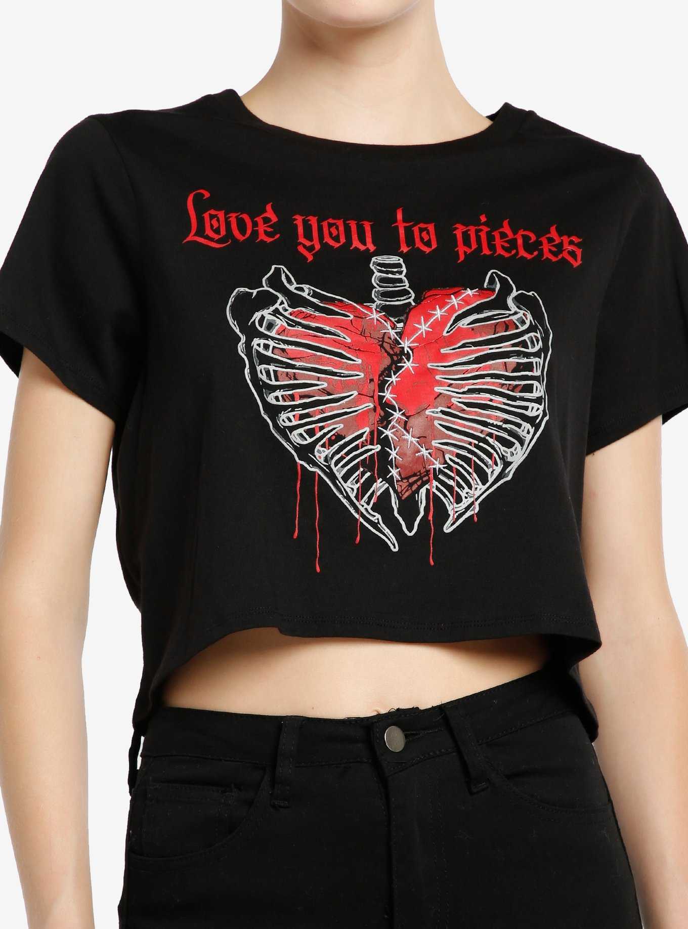 Social Collision Love You To Pieces Girls Crop T-Shirt, , hi-res
