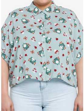 Thorn & Fable Chibi Frog Fairies Girls Woven Button-Up Plus Size, , hi-res