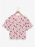 Sanrio Hello Kitty Faces Allover Print Women's Crop T-Shirt - BoxLunch Exclusive, LIGHT PINK, hi-res