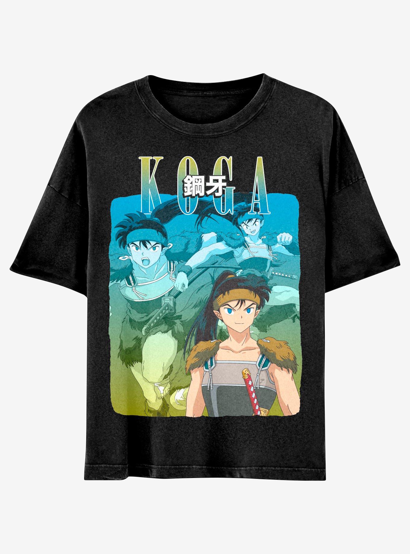 InuYasha Koga Collage Boyfriend Fit Girls T-Shirt, MULTI, hi-res