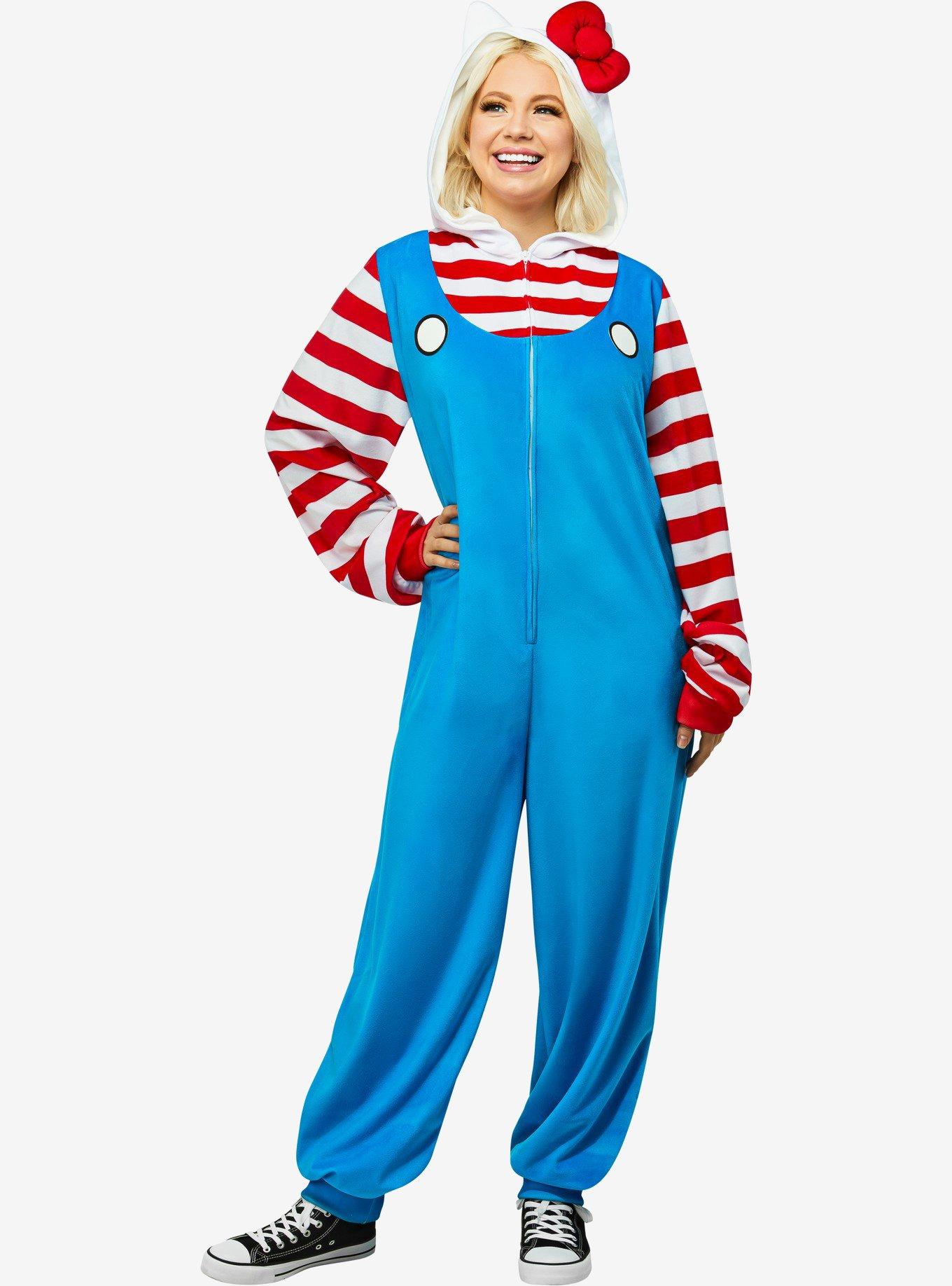 Hello Kitty Adult Comfywear Costume, BLUE, hi-res