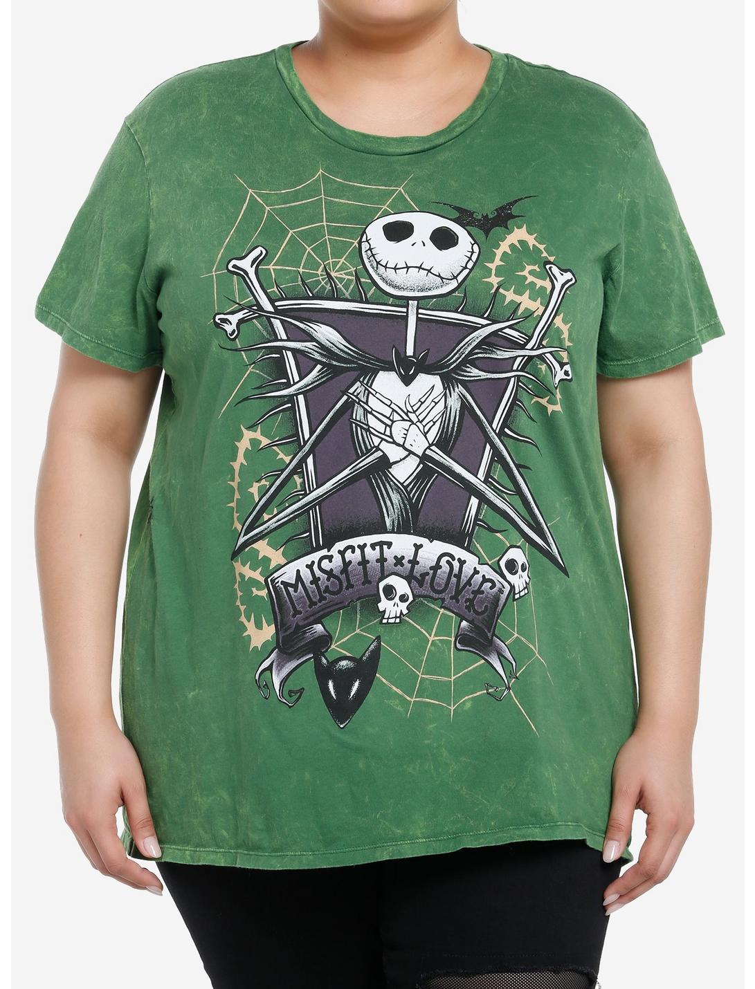 The Nightmare Before Christmas Jack Green Wash Boyfriend Fit Girls T-Shirt Plus Size, MULTI, hi-res