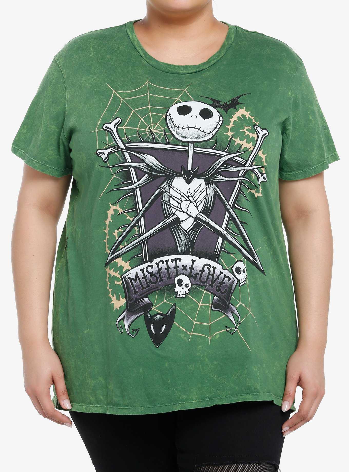The Nightmare Before Christmas Jack Green Wash Boyfriend Fit Girls T-Shirt Plus Size, , hi-res