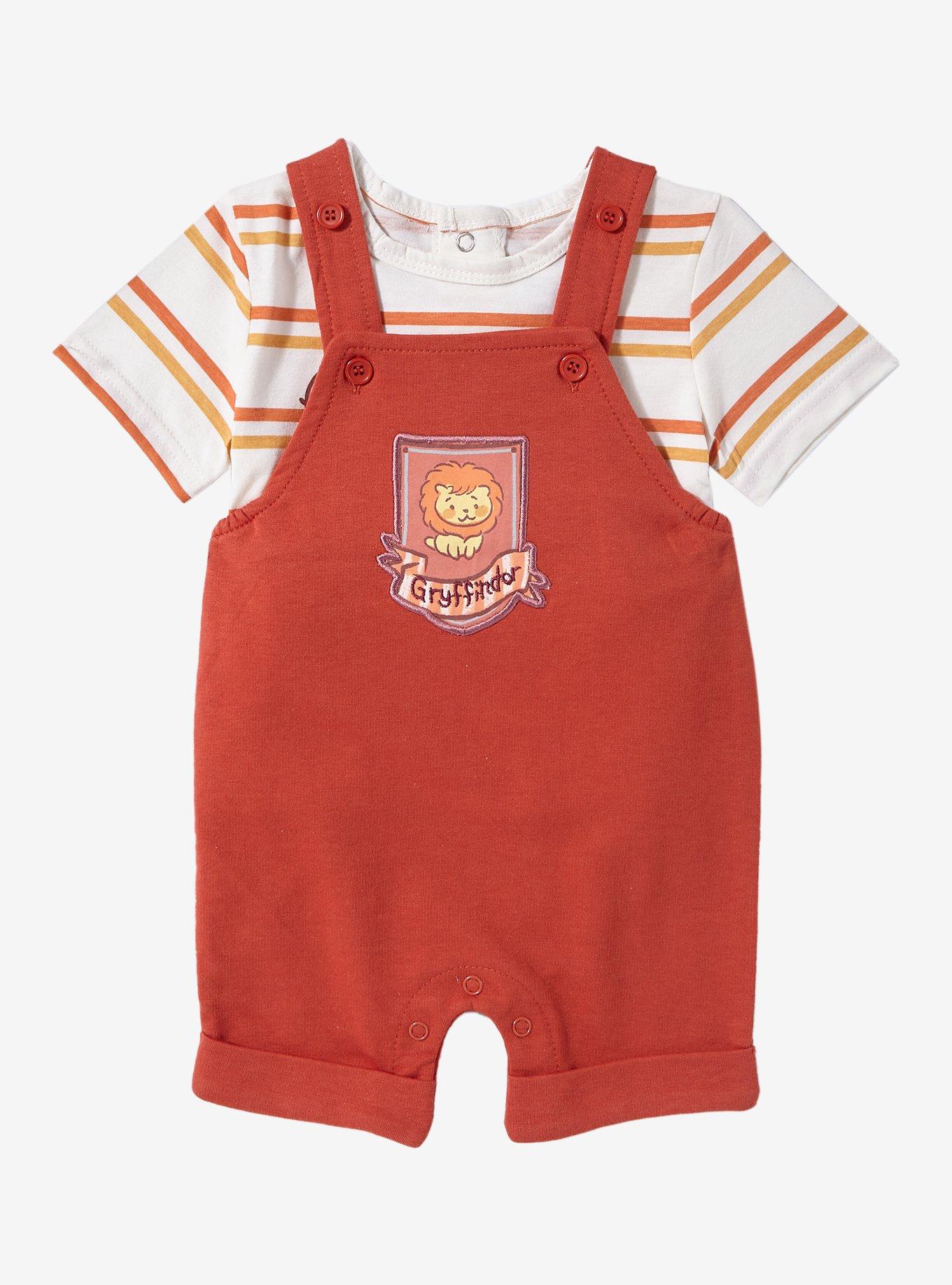 Harry Potter Gryffindor Crest Infant T-Shirt and Overall Set - BoxLunch Exclusive, STRIPE - RED, hi-res