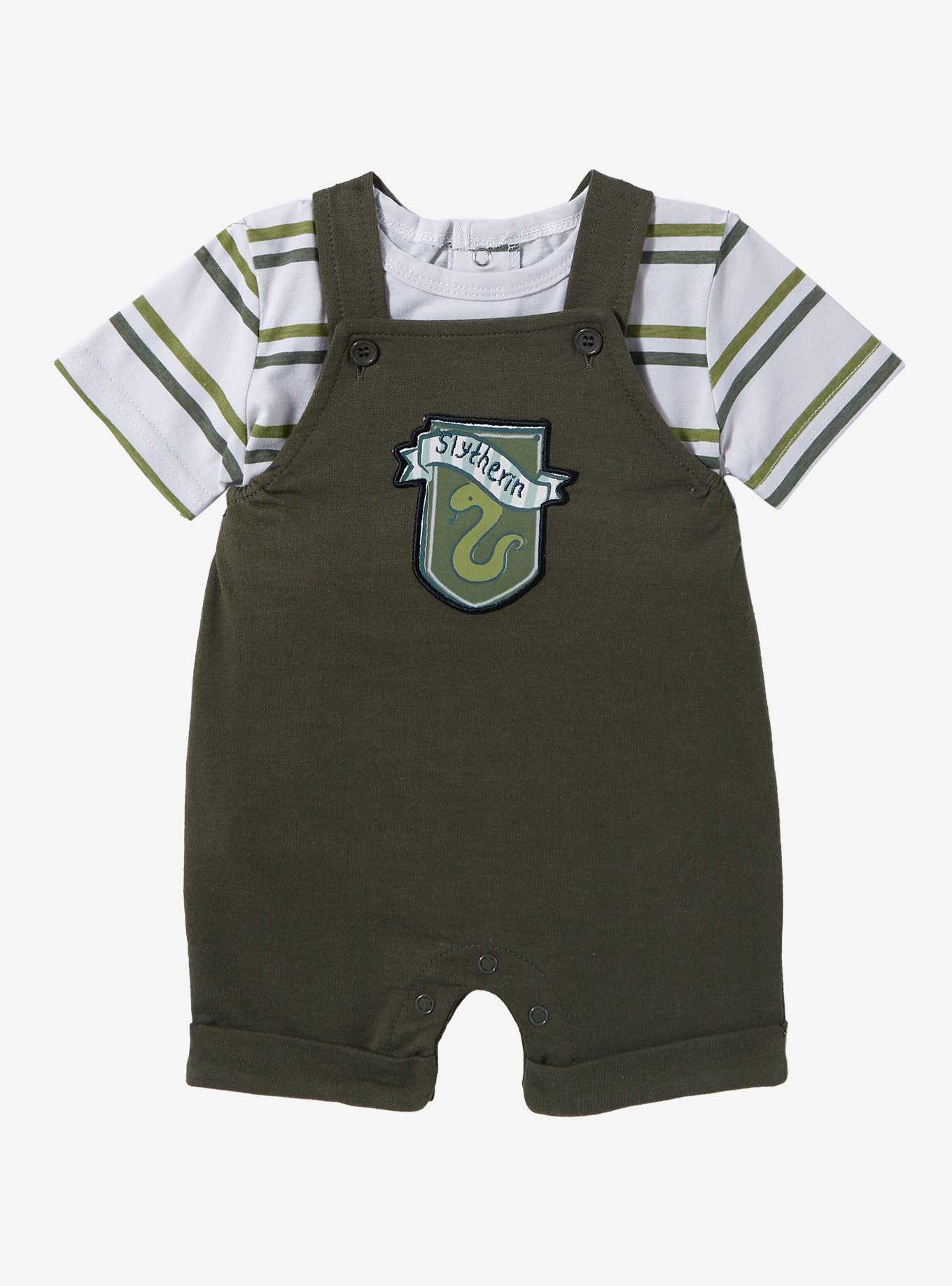 Harry Potter Slytherin Crest Infant Overall Set - BoxLunch Exclusive, , hi-res