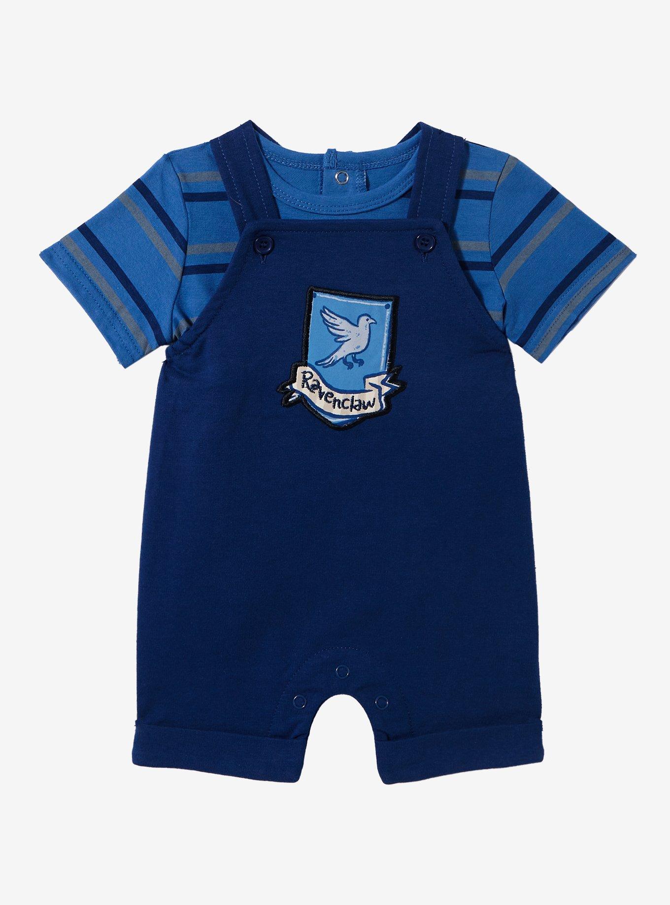 Harry Potter Ravenclaw Crest Infant Overall Set - BoxLunch Exclusive, BLUE STRIPE, hi-res
