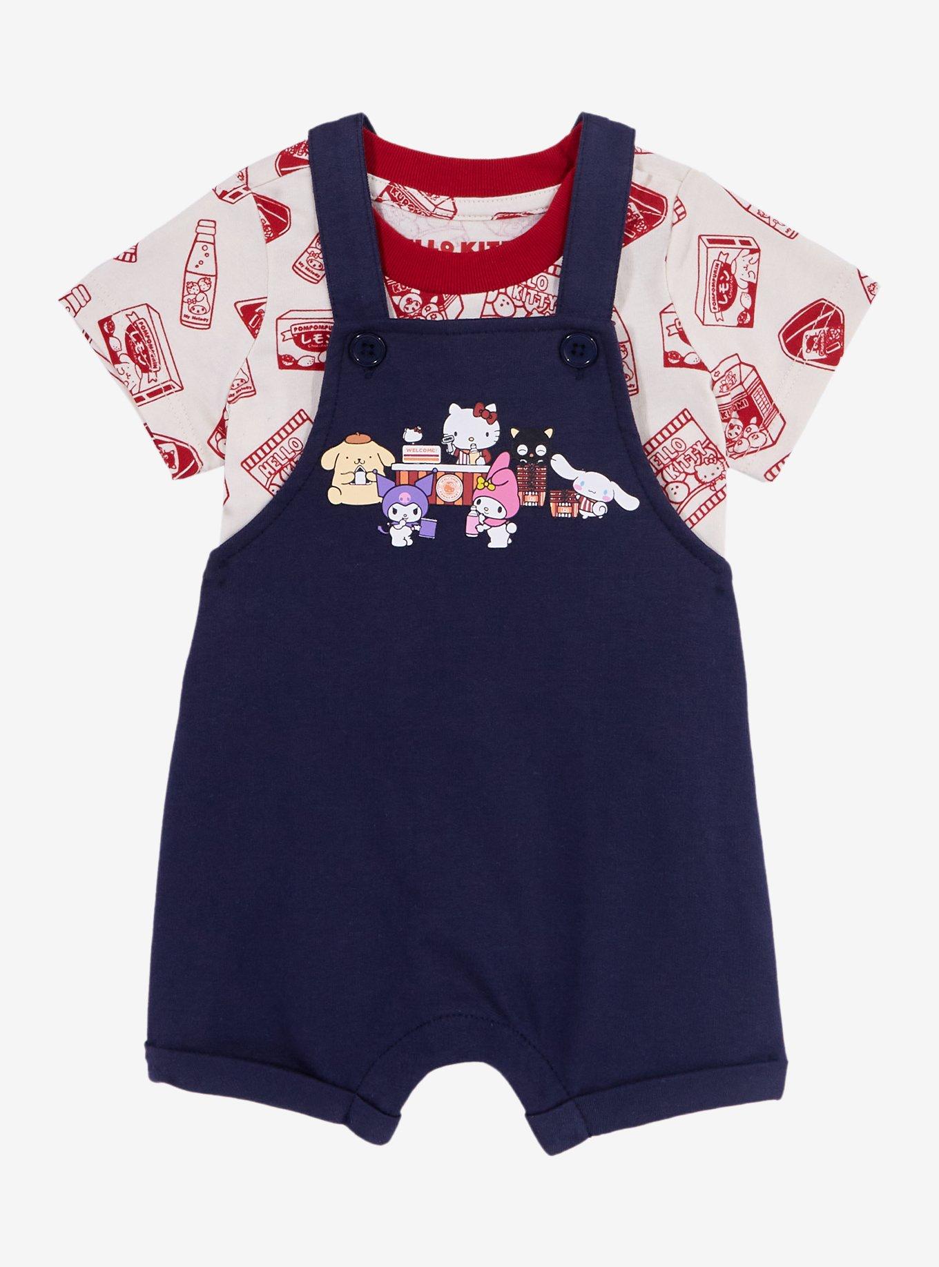 Sanrio Hello Kitty and Friends Kawaii Mart Infant T-Shirt and Overall Set - BoxLunch Exclusive, NAVY, hi-res