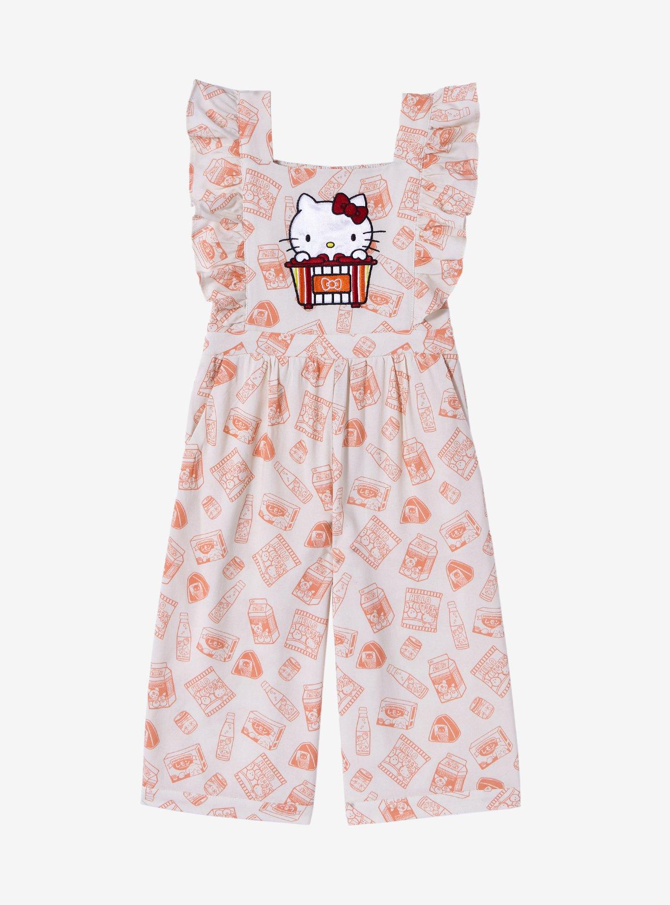 Sanrio Hello Kitty Kawaii Mart Allover Print Ruffled Toddler Romper — BoxLunch Exclusive, , hi-res