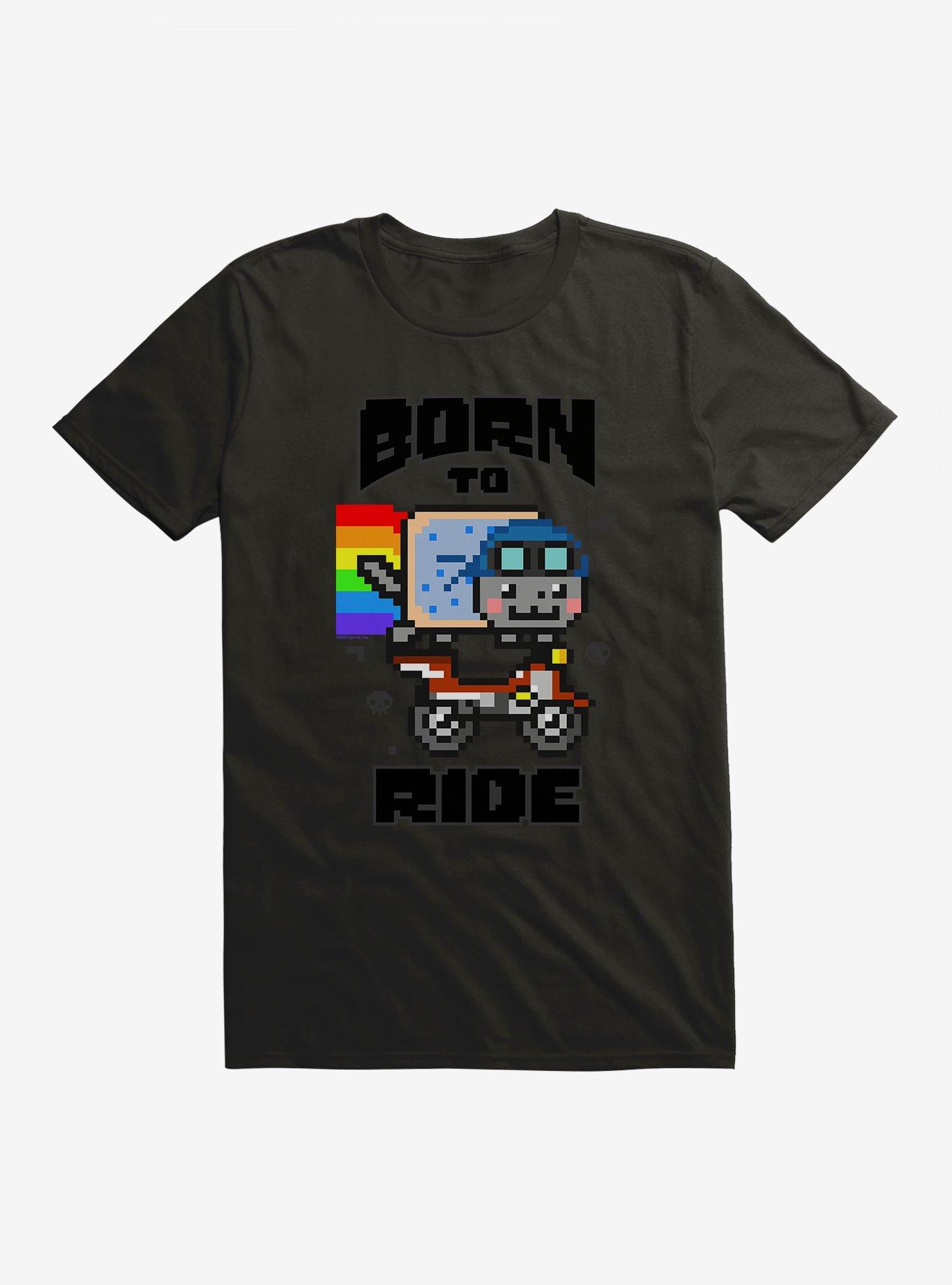 Nyan Cat Born To Ride T-Shirt