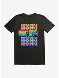 Nyan Cat Pastel Rainbow T-Shirt, BLACK, hi-res