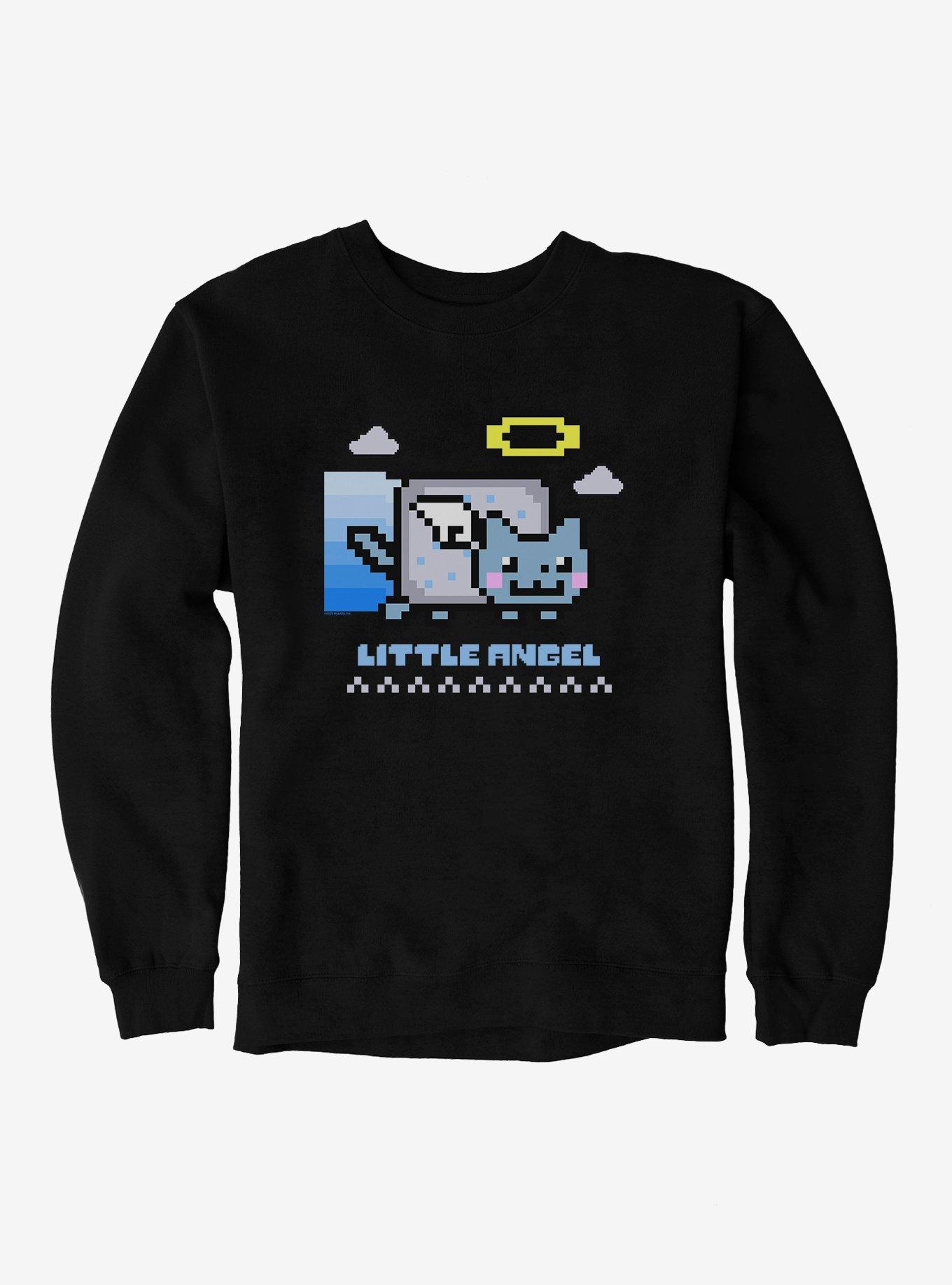 Nyan Cat Little Angel Sweatshirt, BLACK, hi-res