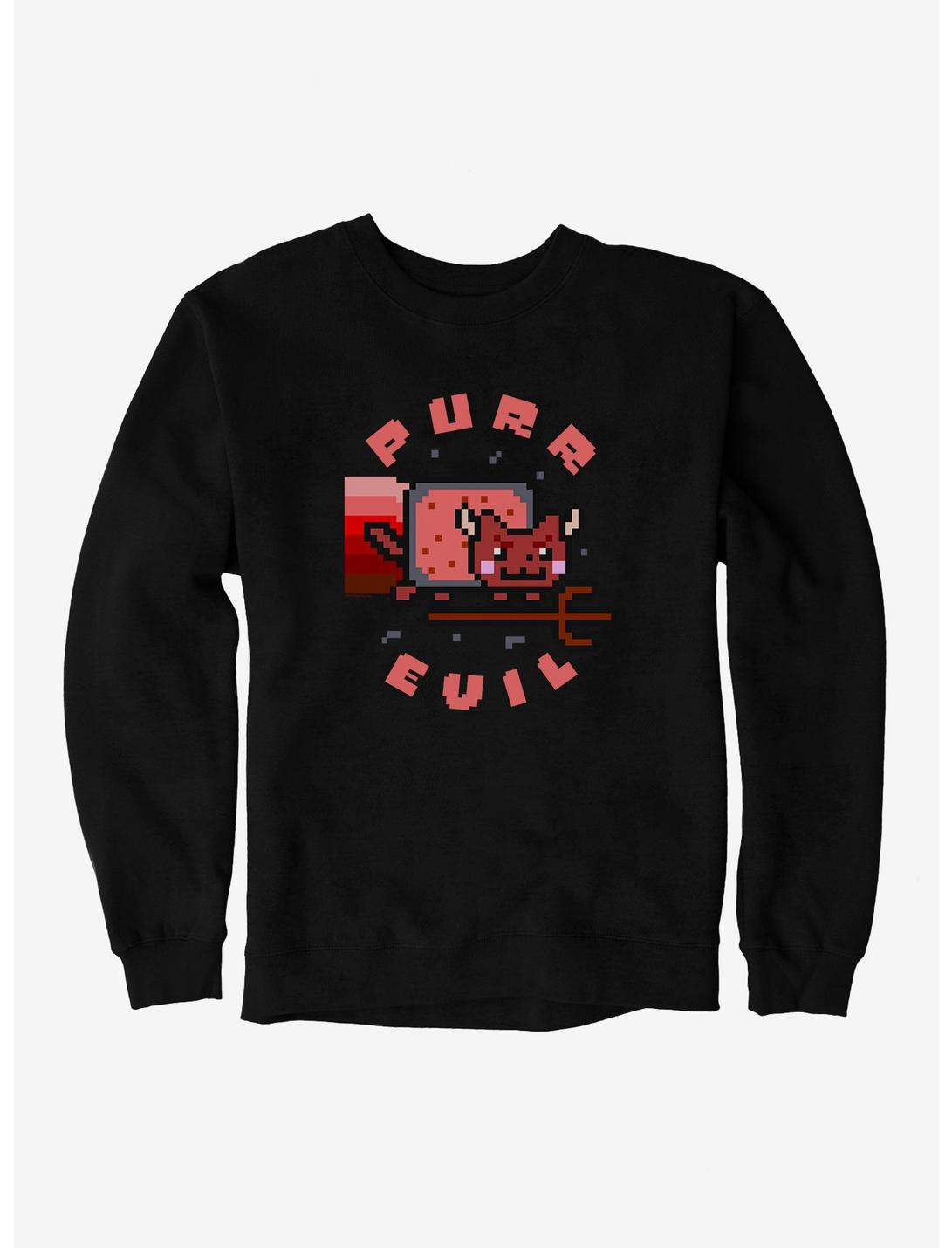 Nyan Cat Purr Evil Sweatshirt, BLACK, hi-res