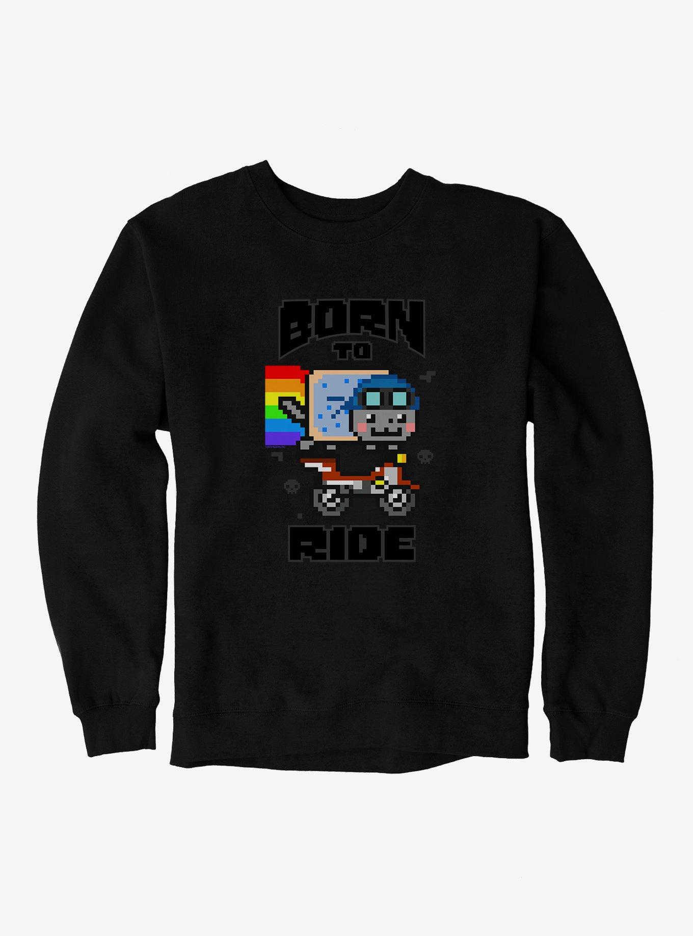 Nyan Cat Born To Ride Sweatshirt, , hi-res