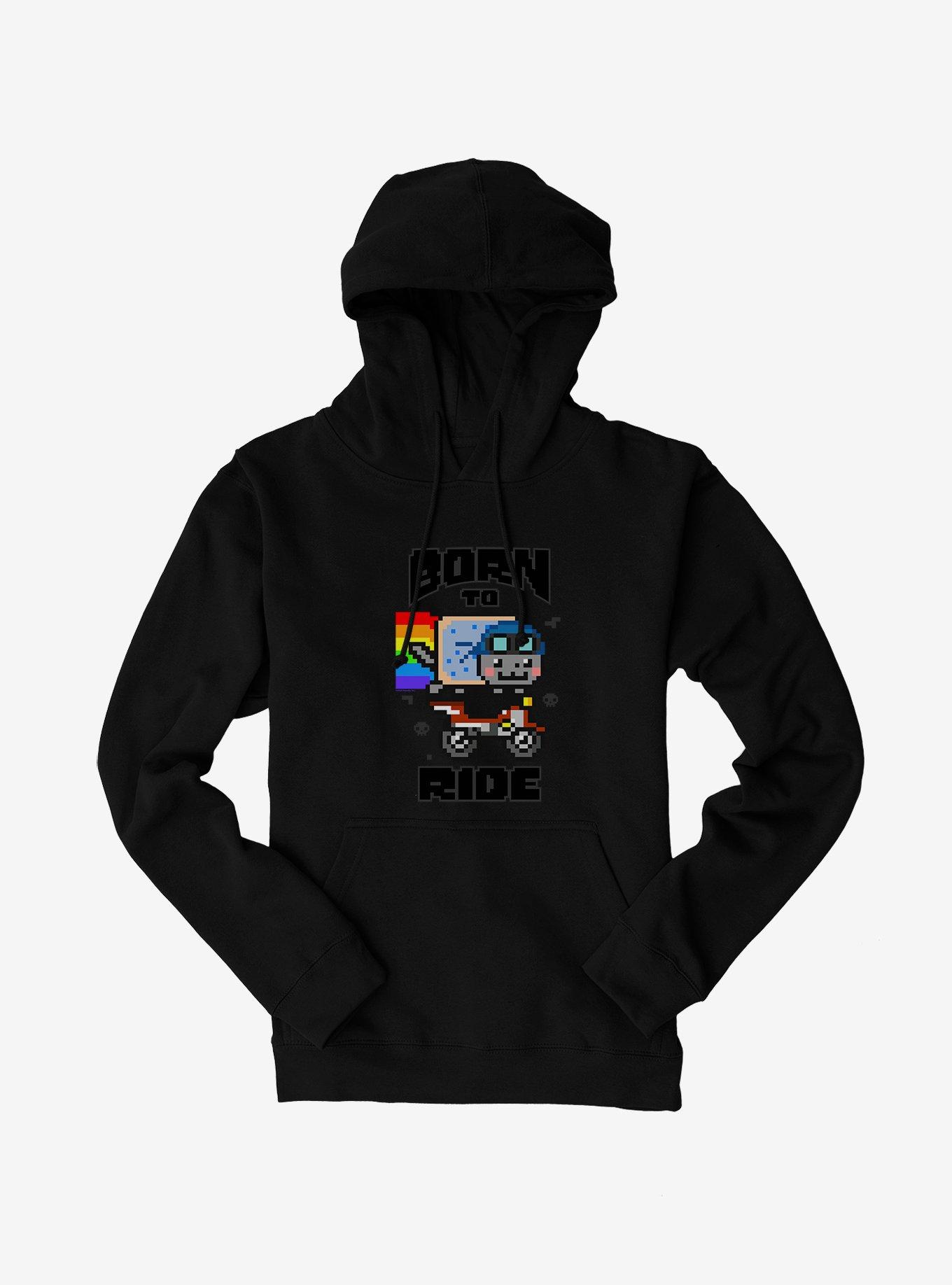 Nyan Cat Born To Ride Hoodie, , hi-res